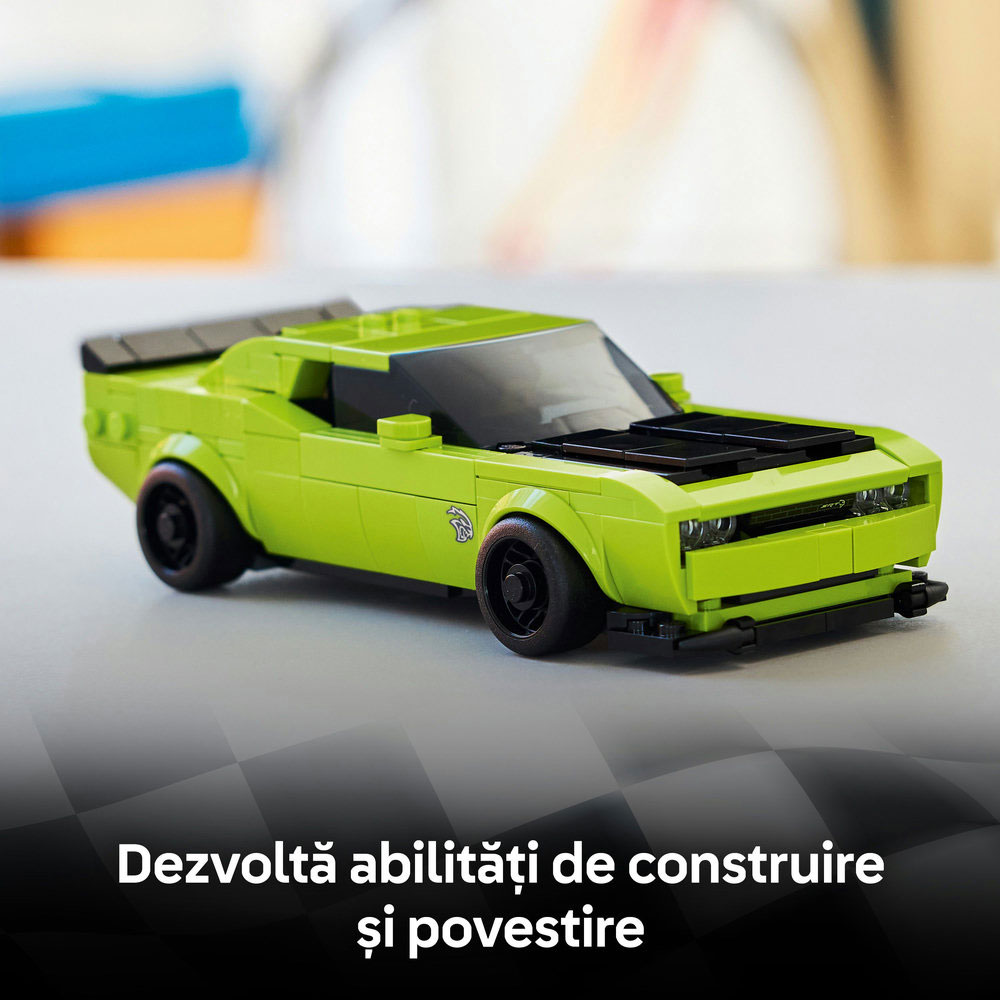 LEGO Speed Champions: Masina sport Dodge Challenger SRT Hellcat 77237, 9 ani+, 390 piese