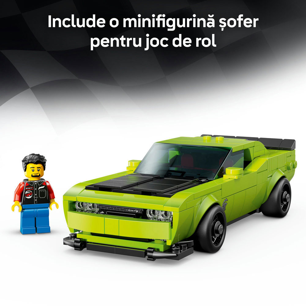 LEGO Speed Champions: Masina sport Dodge Challenger SRT Hellcat 77237, 9 ani+, 390 piese