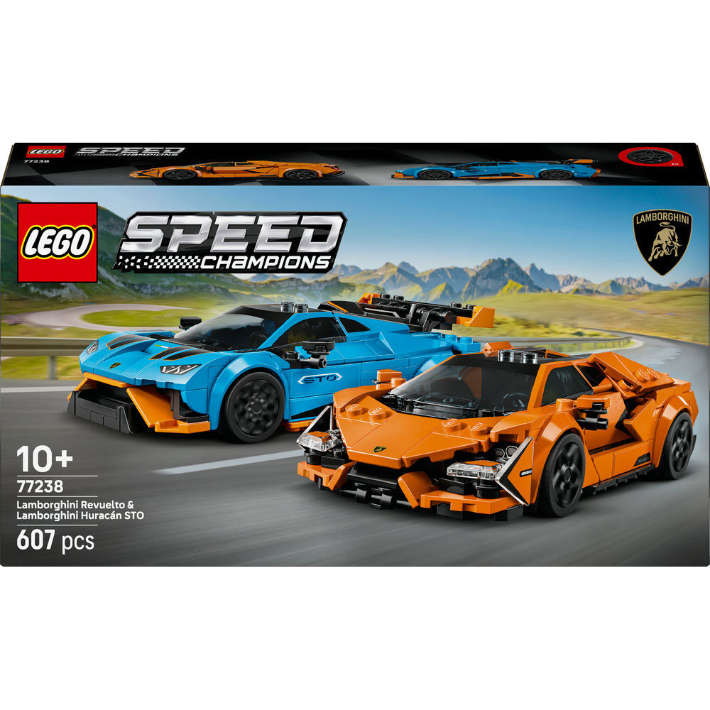 LEGO Speed Champions: Lamborghini Revuelto si Huracan STO 77238, 10 ani+, 607 piese