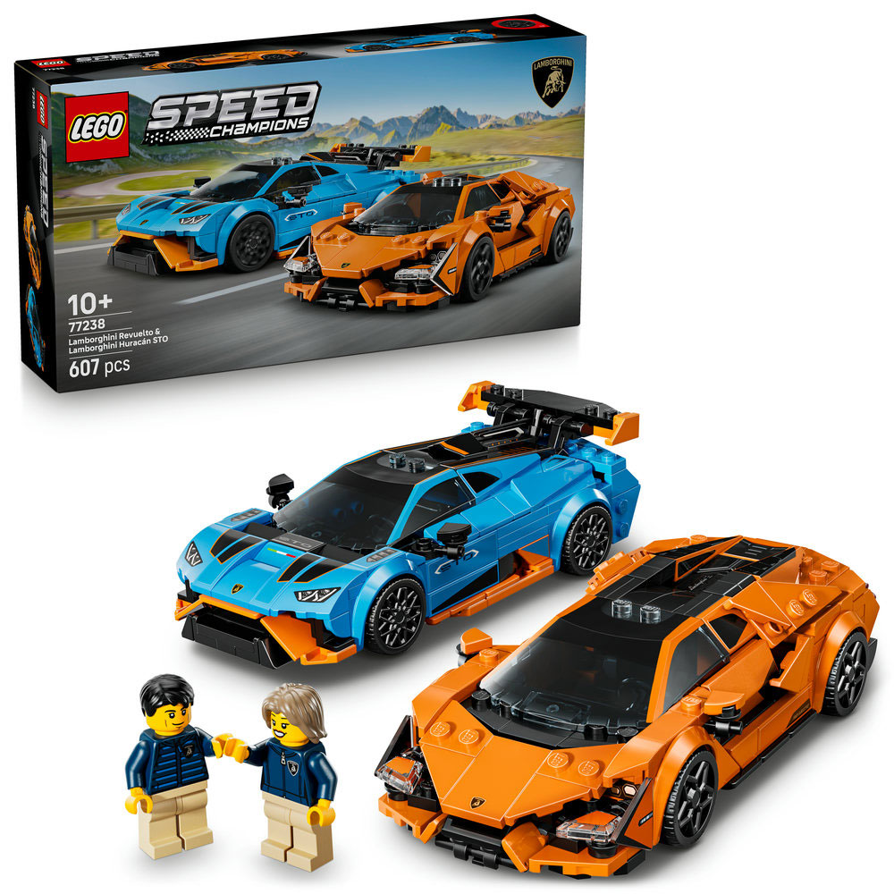 LEGO Speed Champions: Lamborghini Revuelto si Huracan STO 77238, 10 ani+, 607 piese