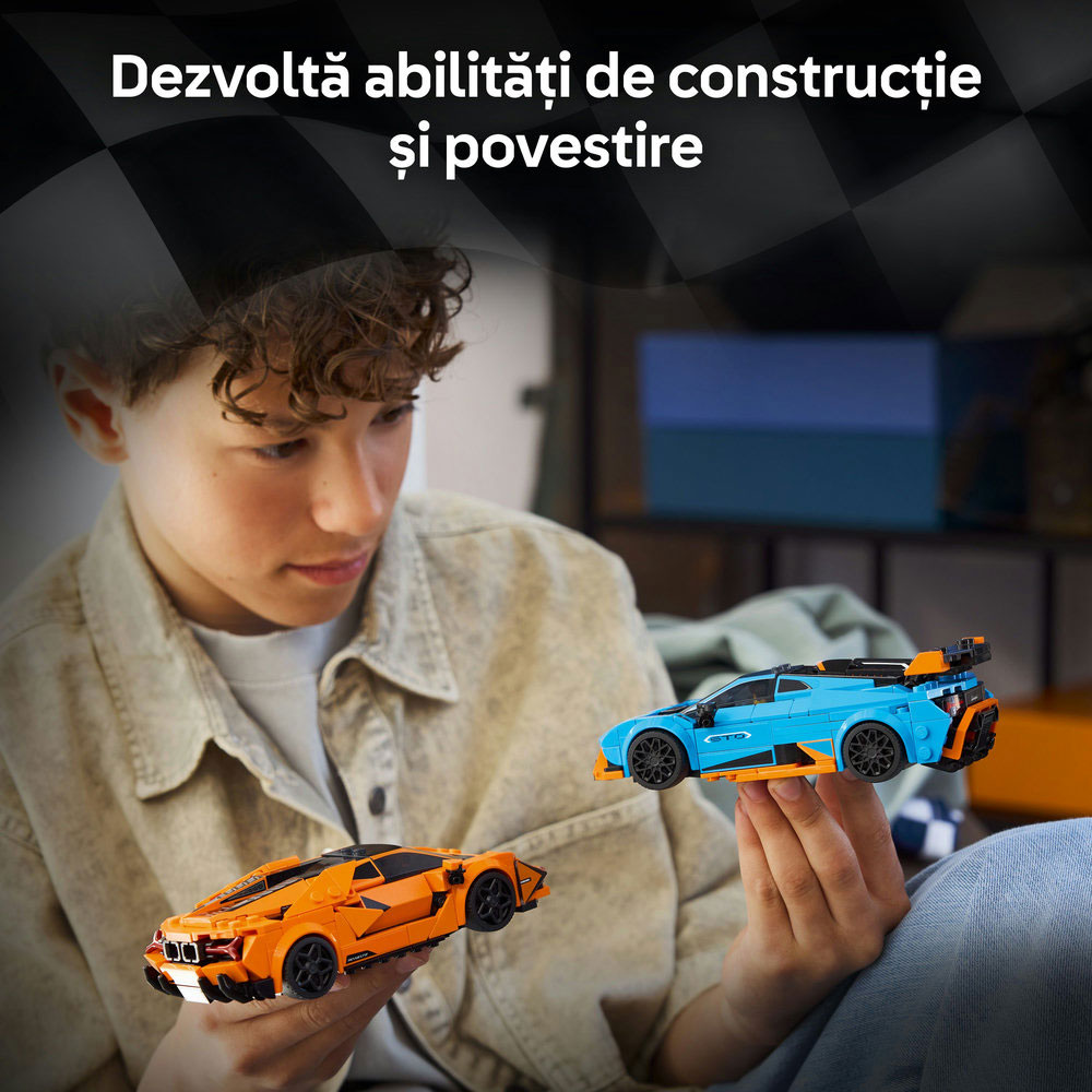 LEGO Speed Champions: Lamborghini Revuelto si Huracan STO 77238, 10 ani+, 607 piese