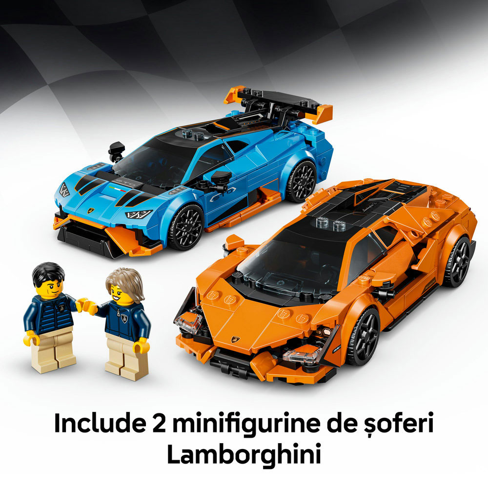 LEGO Speed Champions: Lamborghini Revuelto si Huracan STO 77238, 10 ani+, 607 piese