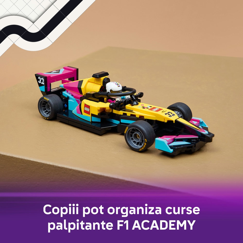 LEGO Speed Champions: Masina de curse LEGO F1 ACADEMY 77258, 10 ani+, 201 piese