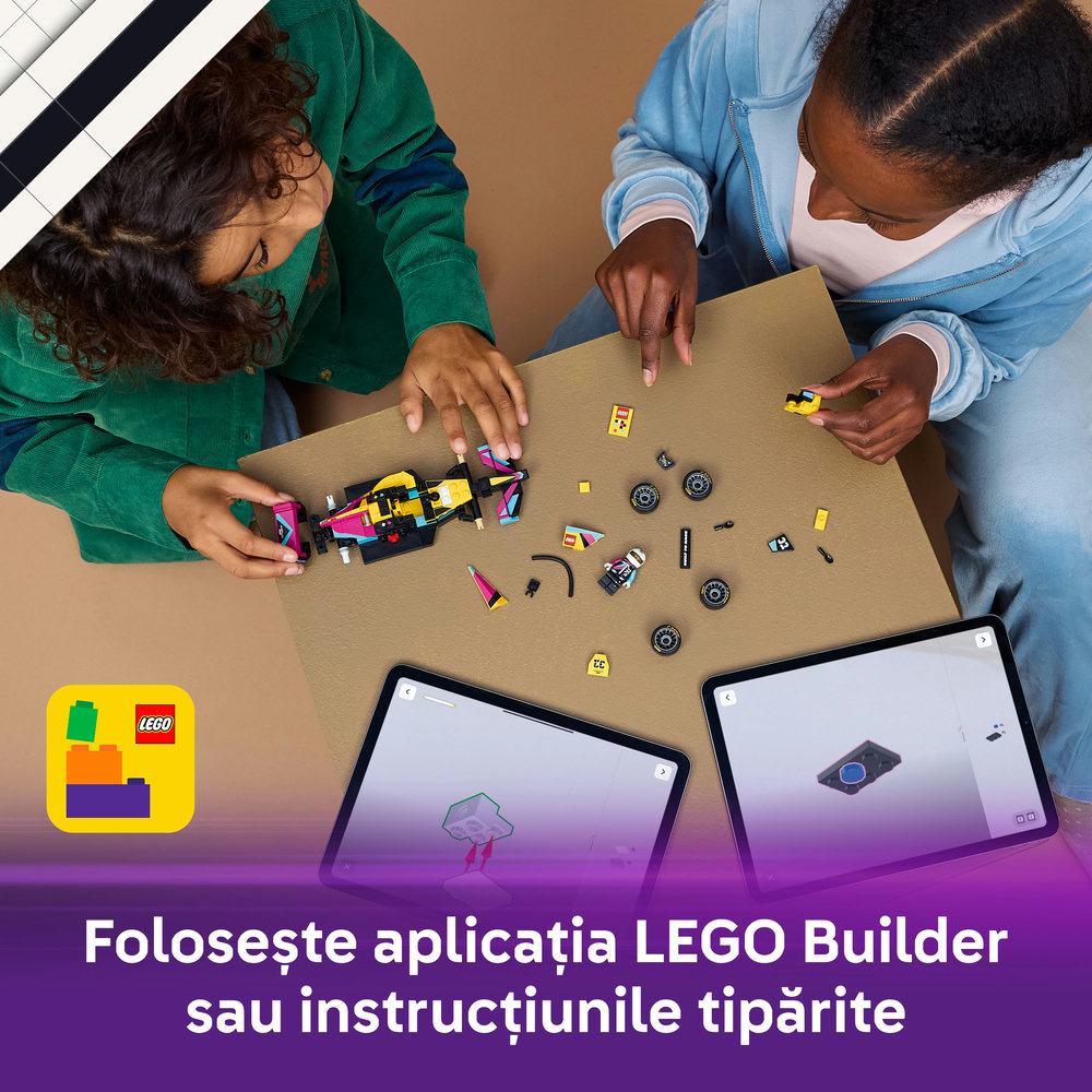 LEGO Speed Champions: Masina de curse LEGO F1 ACADEMY 77258, 10 ani+, 201 piese