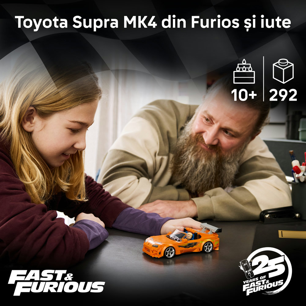 LEGO Speed Champions: Toyota Supra MK4 din Furios si iute 77260, 10 ani+, 292 piese
