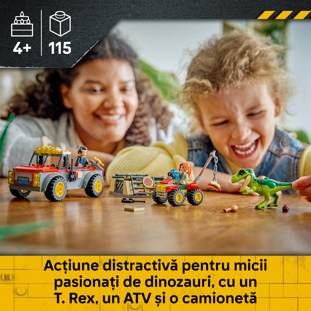 LEGO Jurassic World: Camioneta de transport pentru un tanar T. rex 77978, 4 ani+, 115 piese