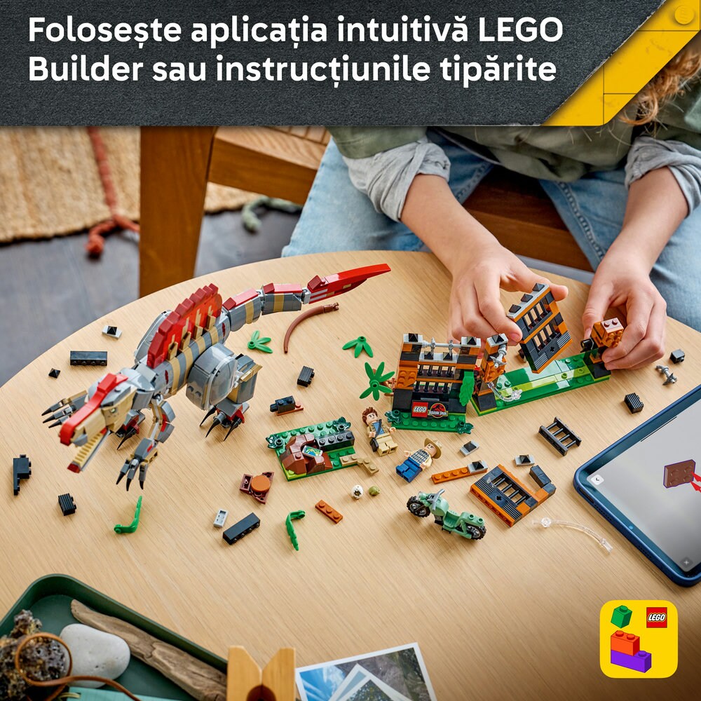 LEGO Jurassic World: Spinosaurus dezlantuit 77982, 9 ani+, 820 piese