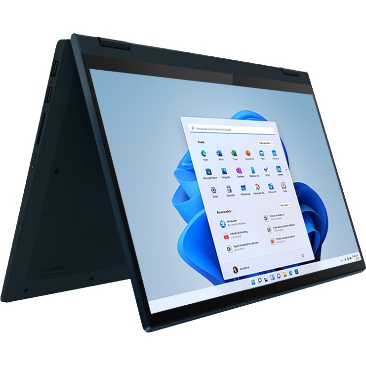 Laptop 2 in 1 LENOVO IdeaPad Flex 5 14ALC05, AMD Ryzen 5 5500U pana la 4.0GHz, 14" Full HD Touch, 16GB, SSD 512GB, AMD Radeon Graphics, Windows 11 Home, Abyss Blue