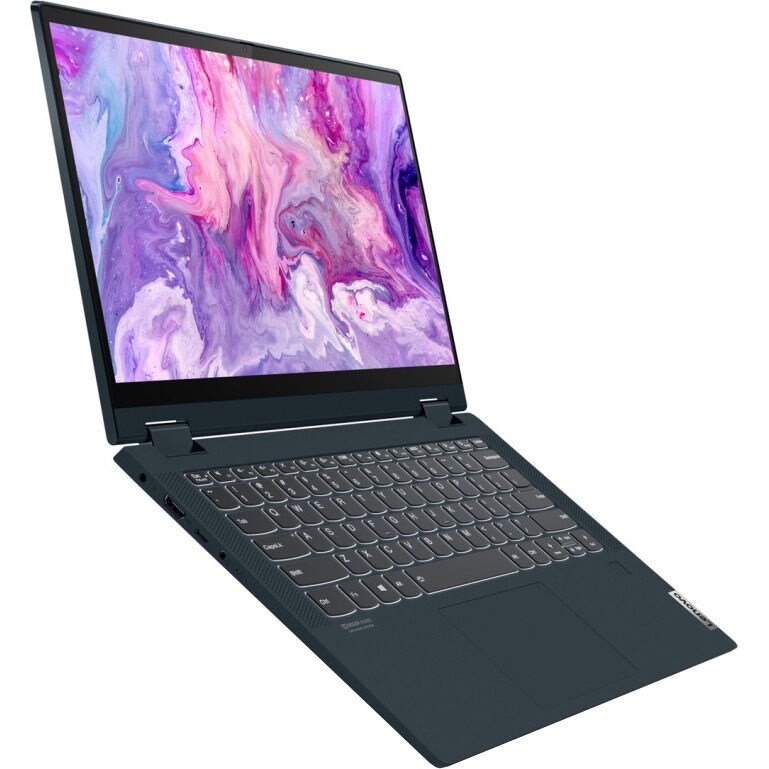 Laptop 2 in 1 LENOVO IdeaPad Flex 5 14ALC05, AMD Ryzen 5 5500U pana la 4.0GHz, 14" Full HD Touch, 16GB, SSD 512GB, AMD Radeon Graphics, Windows 11 Home, Abyss Blue