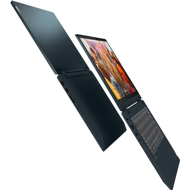 Laptop 2 in 1 LENOVO IdeaPad Flex 5 14ALC05, AMD Ryzen 5 5500U pana la 4.0GHz, 14" Full HD Touch, 16GB, SSD 512GB, AMD Radeon Graphics, Windows 11 Home, Abyss Blue