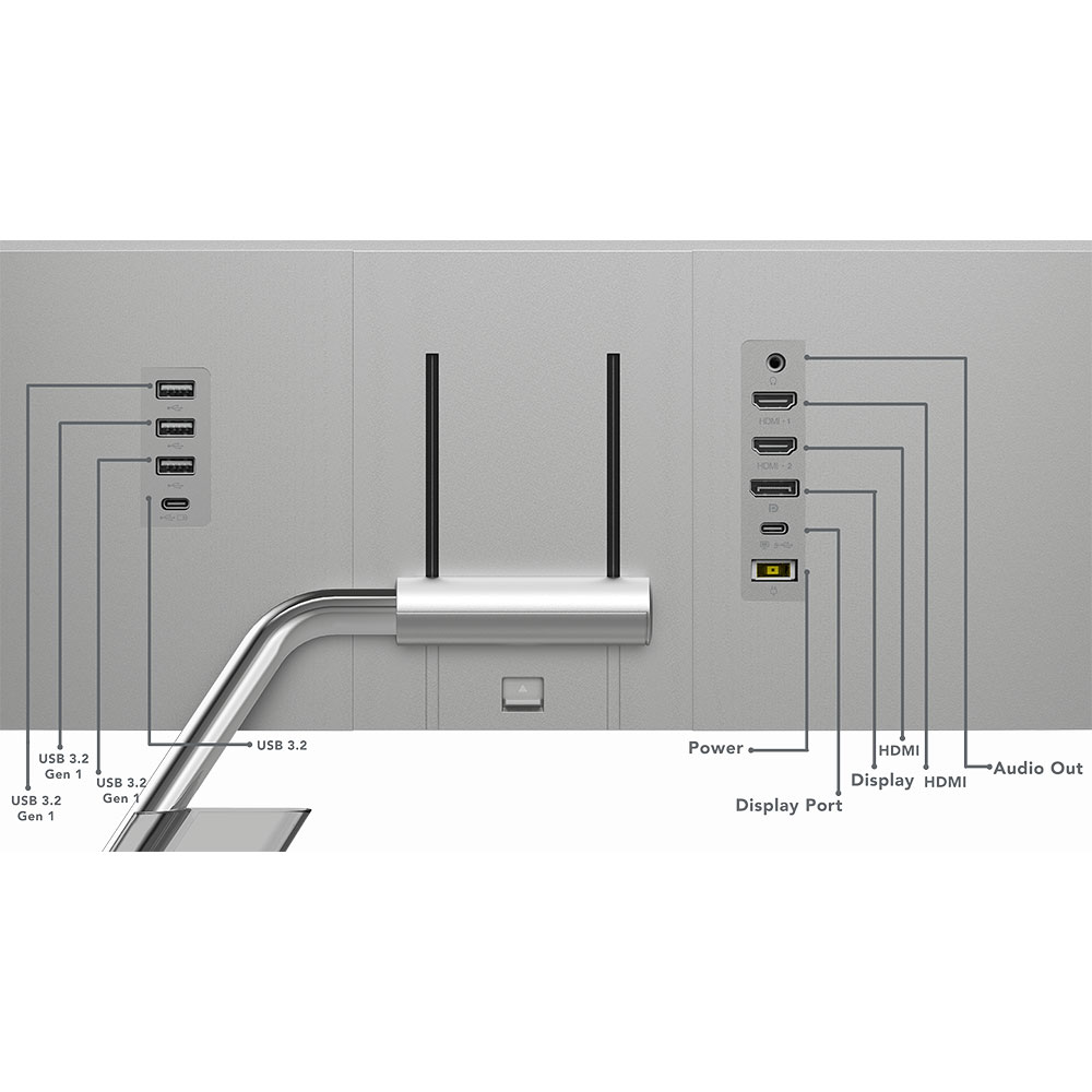 Monitor LED IPS LENOVO Q27h-20, 27", QHD, 70Hz, AMD FreeSync, HDR 10, argintiu