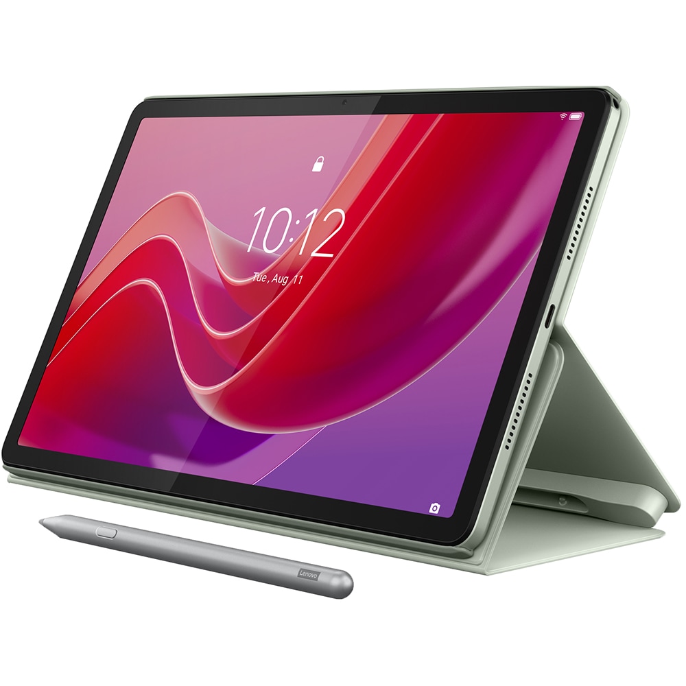 Tableta LENOVO Tab M11, 11", 8GB RAM, 128GB, Wi-Fi + 4G, Seafoam Green, Folio case + Lenovo Tab Pen