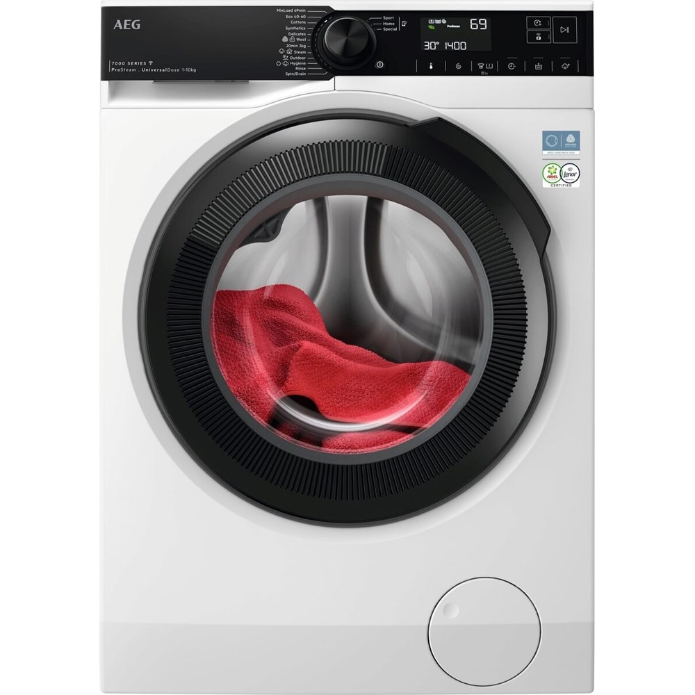 Masina de spalat rufe frontala AEG Seria7000 LFR73164SOE, ProSteam, 10 kg, 1600rpm, Clasa A, Wi-Fi, alb