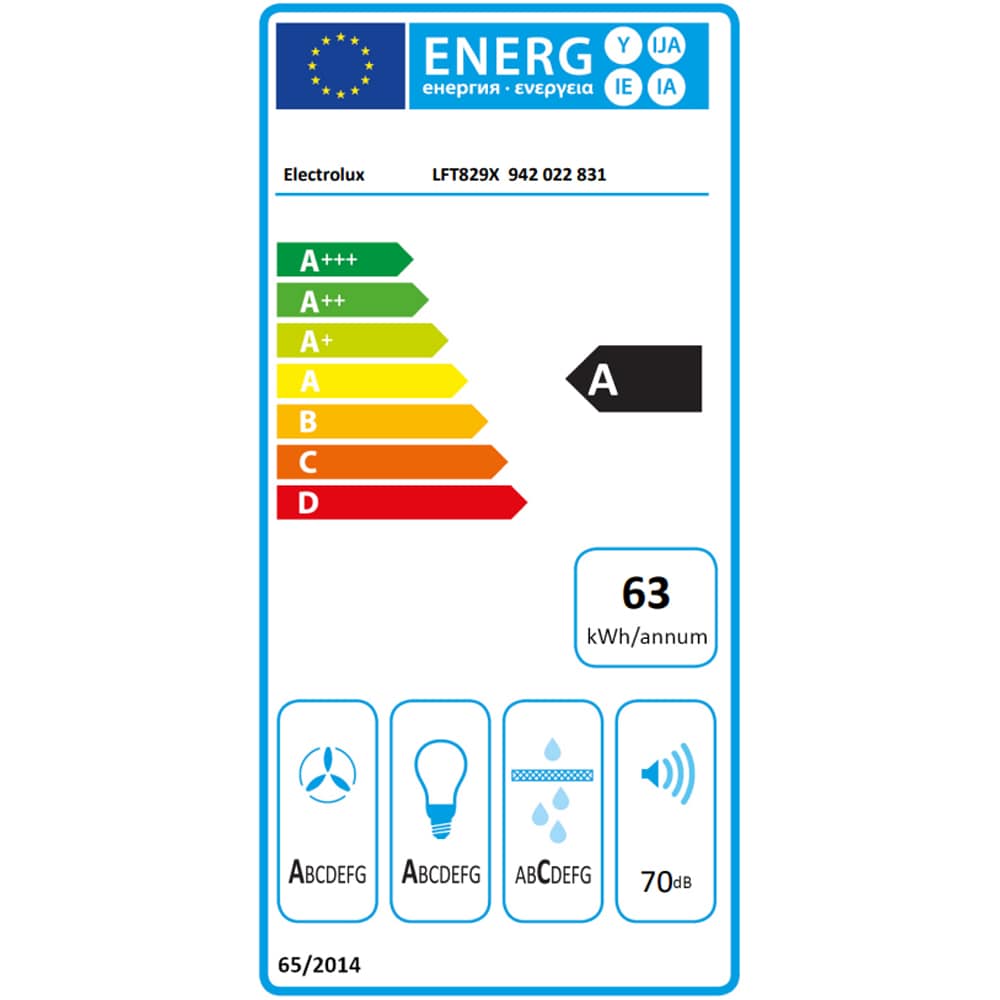 Hota decorativa ELECTROLUX LFT829X, 1 motor, 730 m3/h, L 90 cm, inox