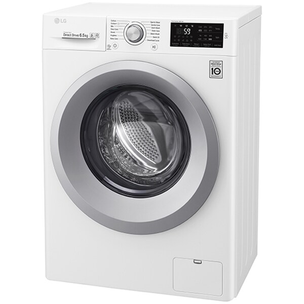 Masina de spalat rufe frontala LG F2J5WN4W, 6 Motion DD, 6.5kg, 1200rpm, Clasa A+++, alb