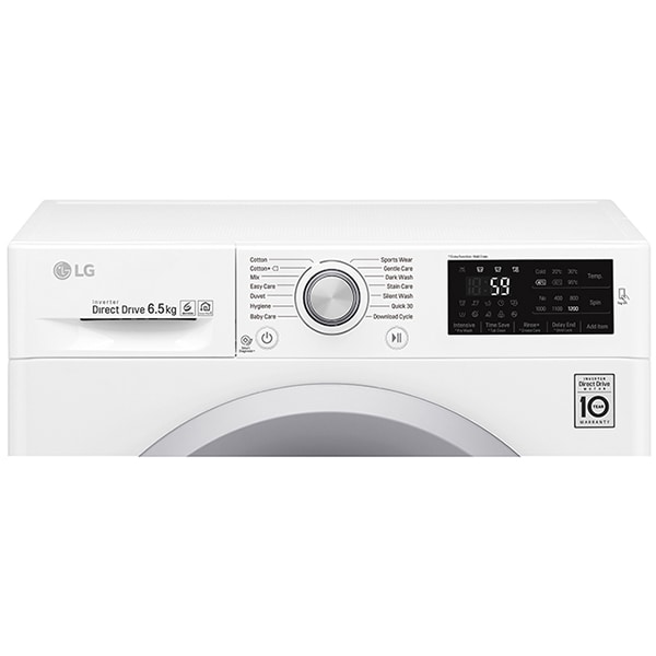 Masina de spalat rufe frontala LG F2J5WN4W, 6 Motion DD, 6.5kg, 1200rpm, Clasa A+++, alb