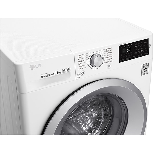 Masina de spalat rufe frontala LG F2J5WN4W, 6 Motion DD, 6.5kg, 1200rpm, Clasa A+++, alb