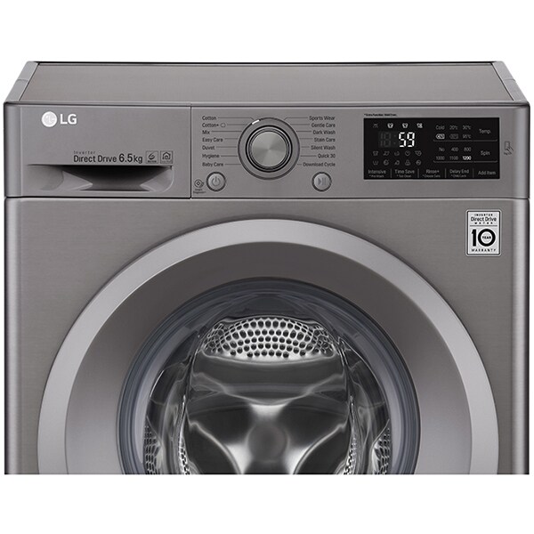 Masina de spalat rufe frontala LG F2J5WN7S, Direct Drive, 6.5kg, 1200rpm, Clasa A+++, inox