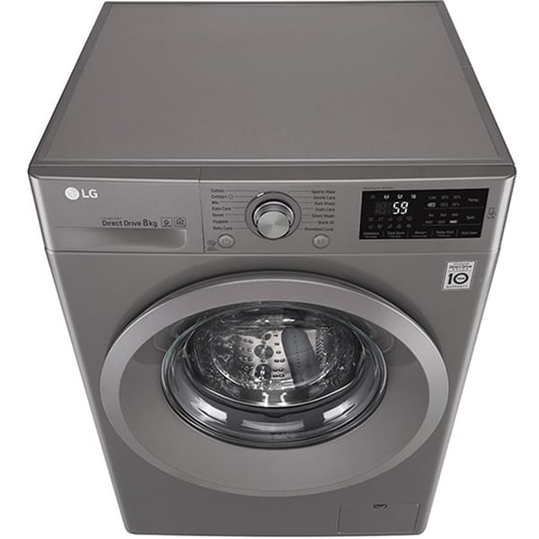 Masina de spalat rufe frontala LG F4J5TN7S, Direct Drive, 8kg, 1400rpm, Clasa A+++, inox
