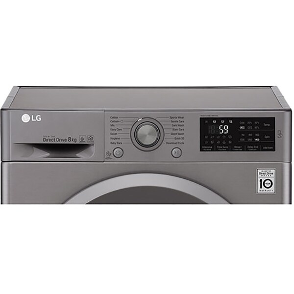 Masina de spalat rufe frontala LG F4J5TN7S, Direct Drive, 8kg, 1400rpm, Clasa A+++, inox