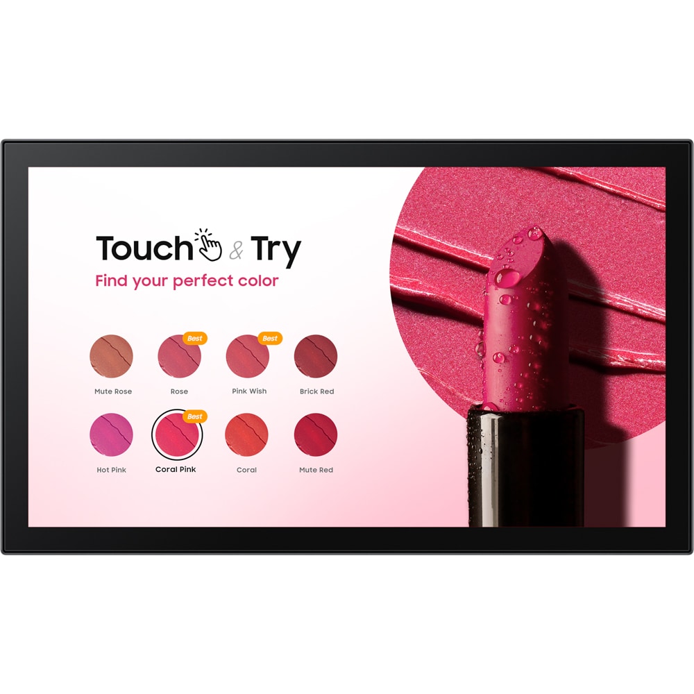 Display profesional LED ADS SAMSUNG QBC LH13QBCTBGBXEN, 13", Full HD Touch, 75Hz, negru