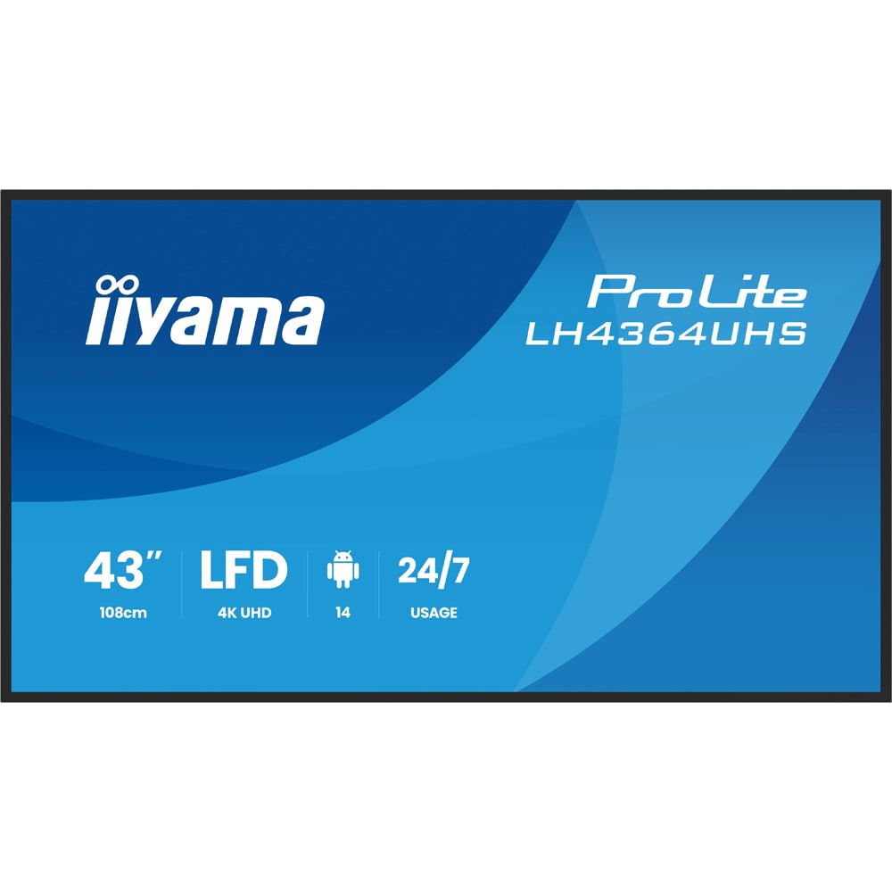 Display profesional LED VA IIYAMA ProLite LH4364UHS-B1AG, 43", 4K UHD, negru