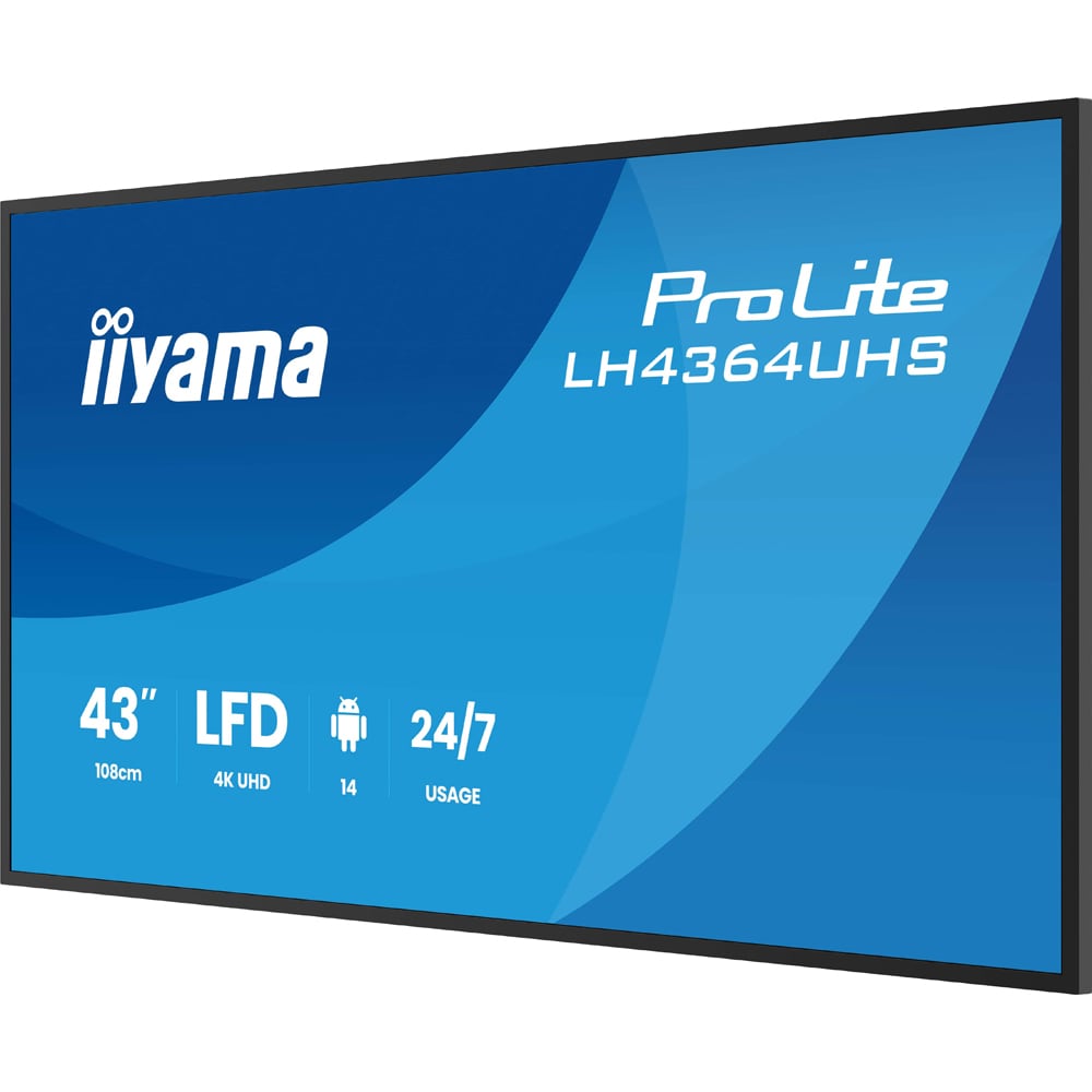 Display profesional LED VA IIYAMA ProLite LH4364UHS-B1AG, 43", 4K UHD, negru