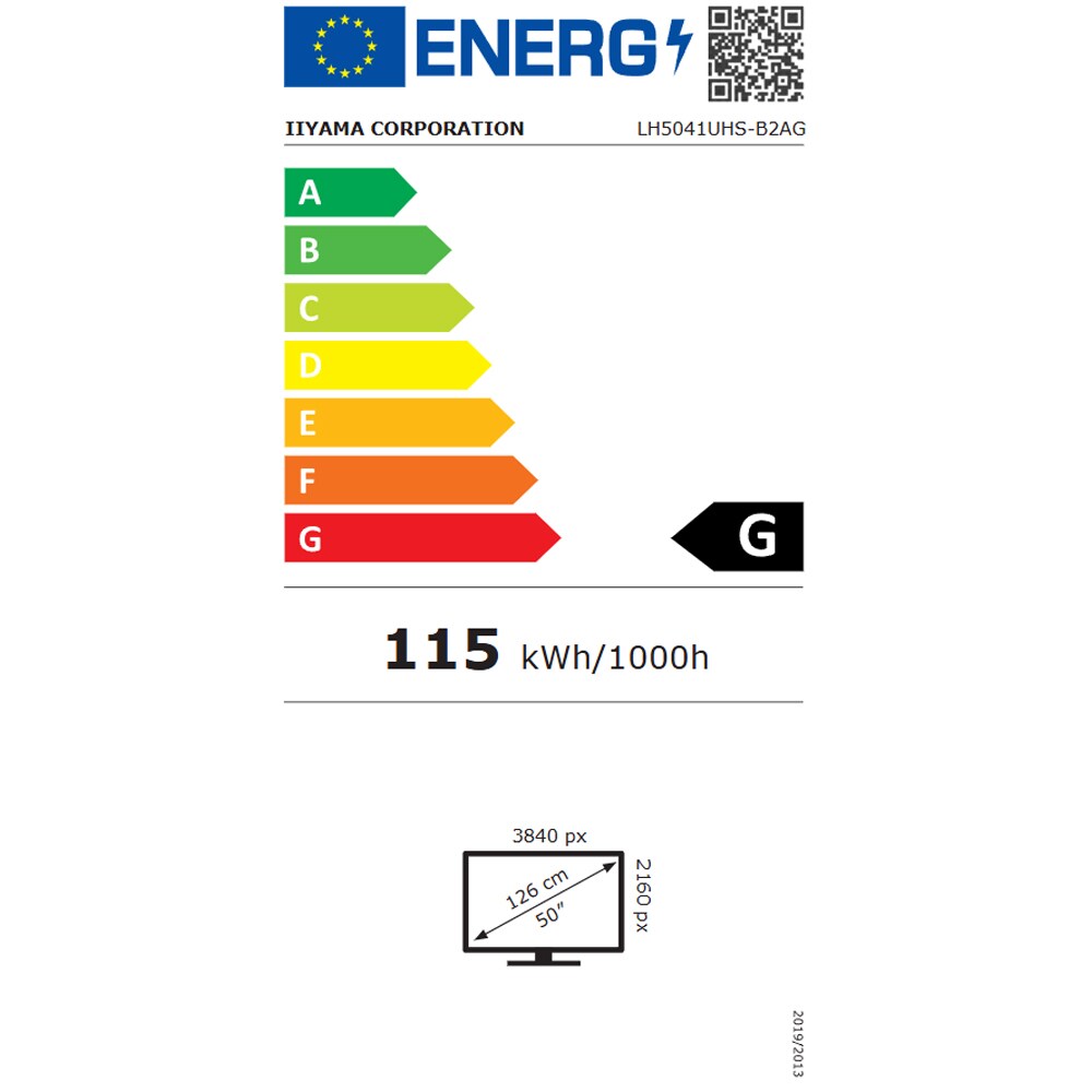 Display profesional LED VA IIYAMA ProLite LH5041UHS-B2AG, 50", 4K UHD, negru