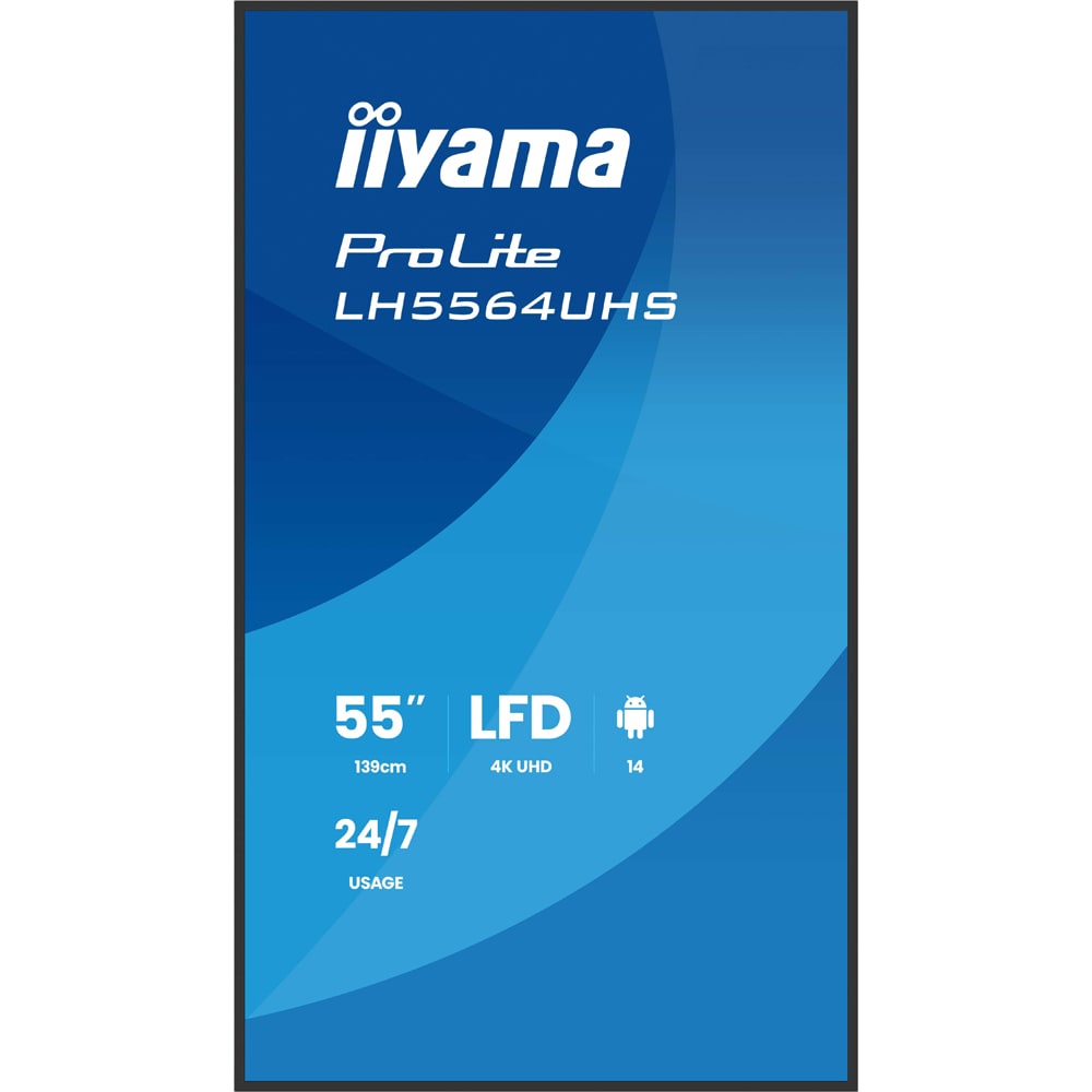 Display profesional LED VA IIYAMA ProLite LH5564UHS-B1AG, 55", 4K UHD, negru