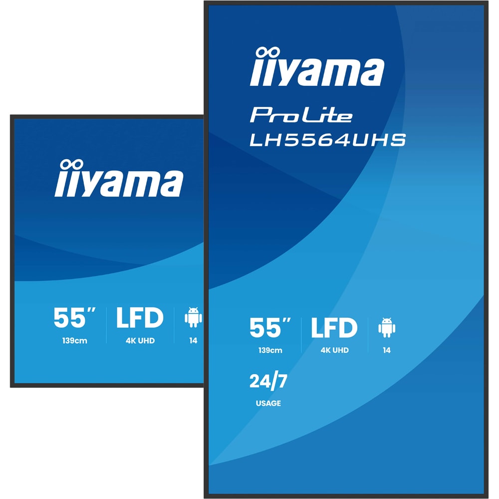 Display profesional LED VA IIYAMA ProLite LH5564UHS-B1AG, 55", 4K UHD, negru