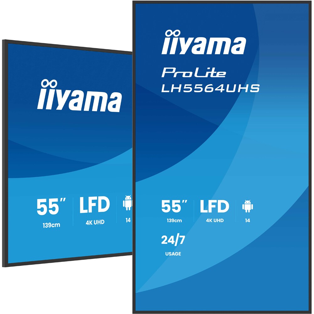 Display profesional LED VA IIYAMA ProLite LH5564UHS-B1AG, 55", 4K UHD, negru
