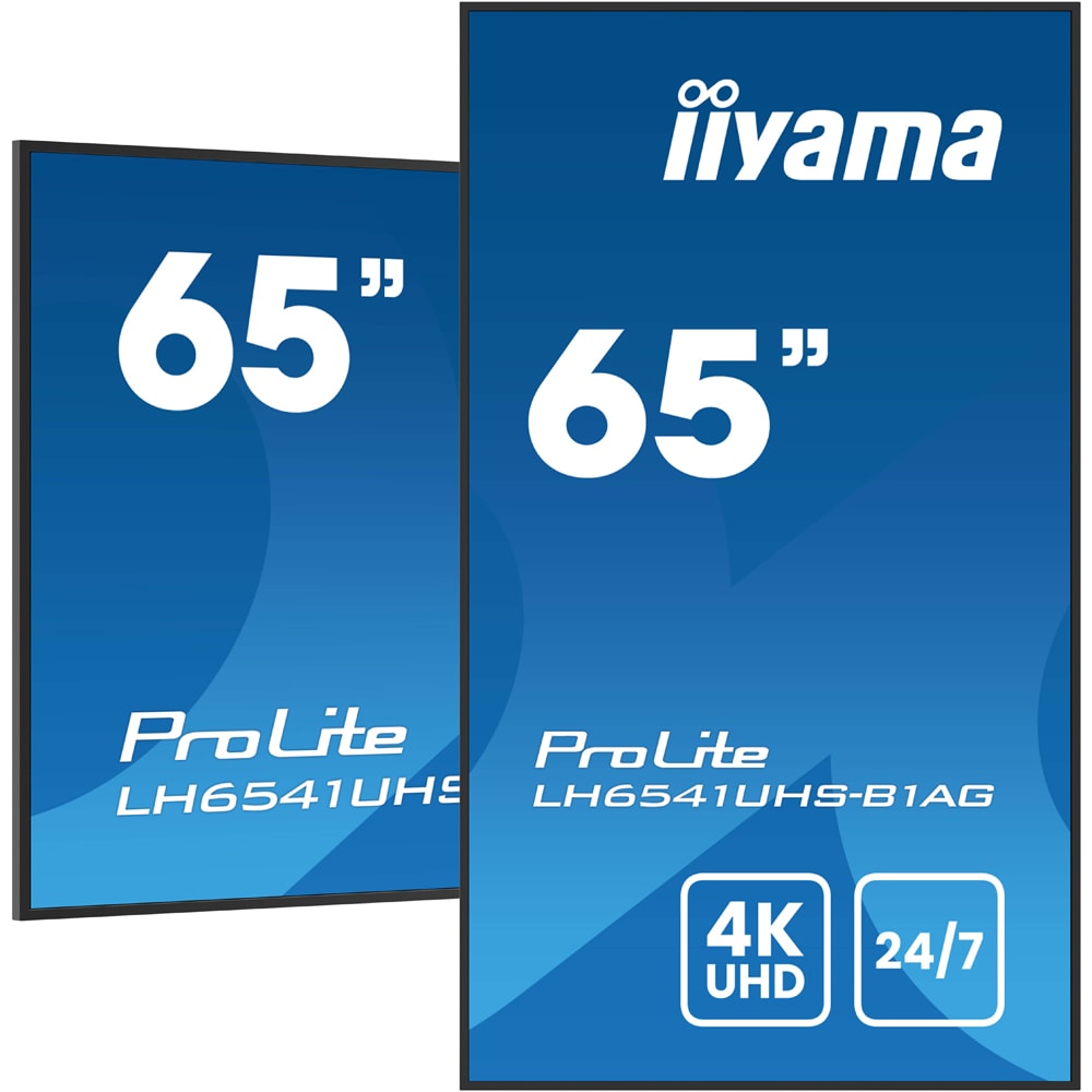 Display profesional LED VA IIYAMA ProLite LH6541UHS-B1AG, 64.5", 4K UHD, negru