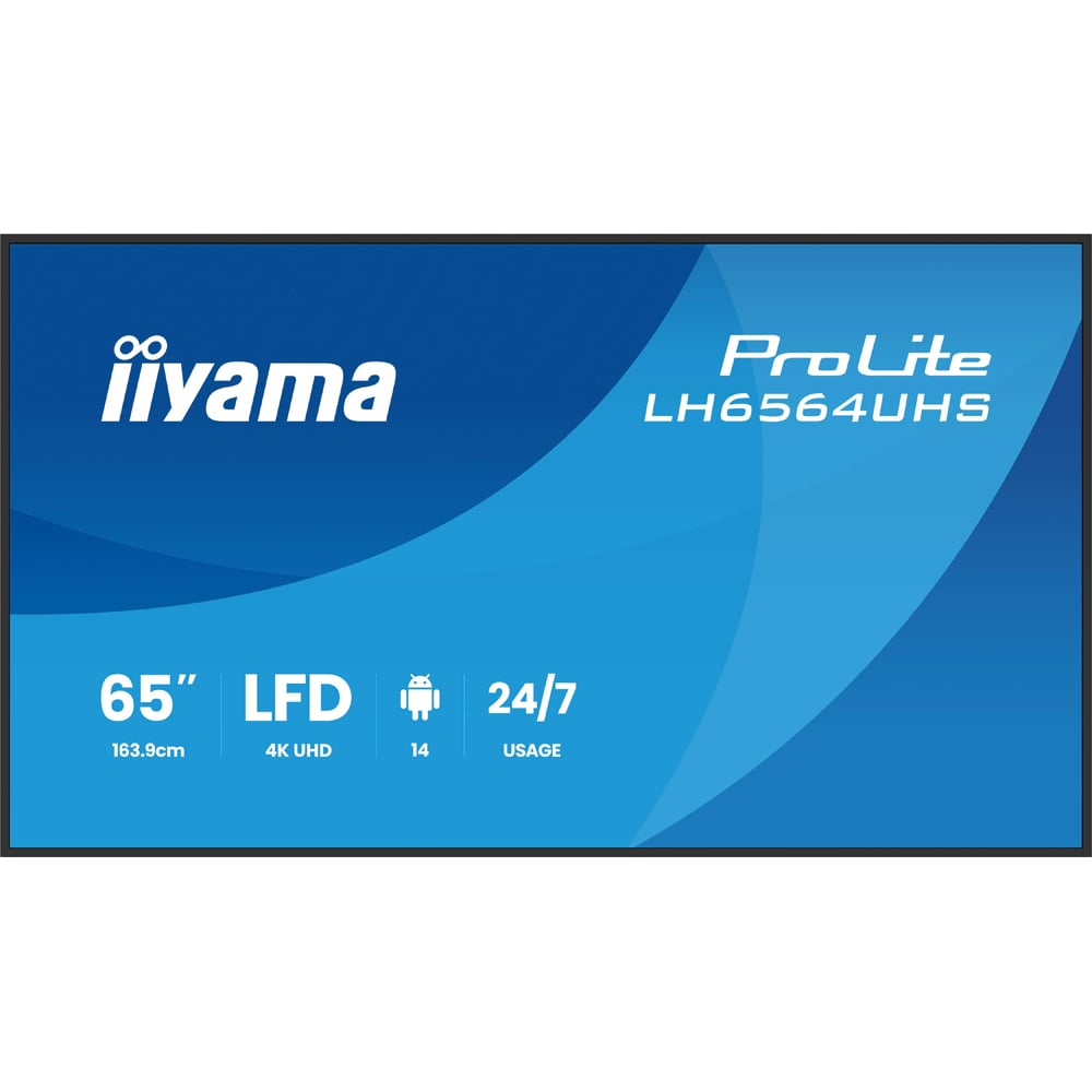 Display profesional LED VA IIYAMA ProLite LH6564UHS-B1AG, 65", 4K UHD, negru