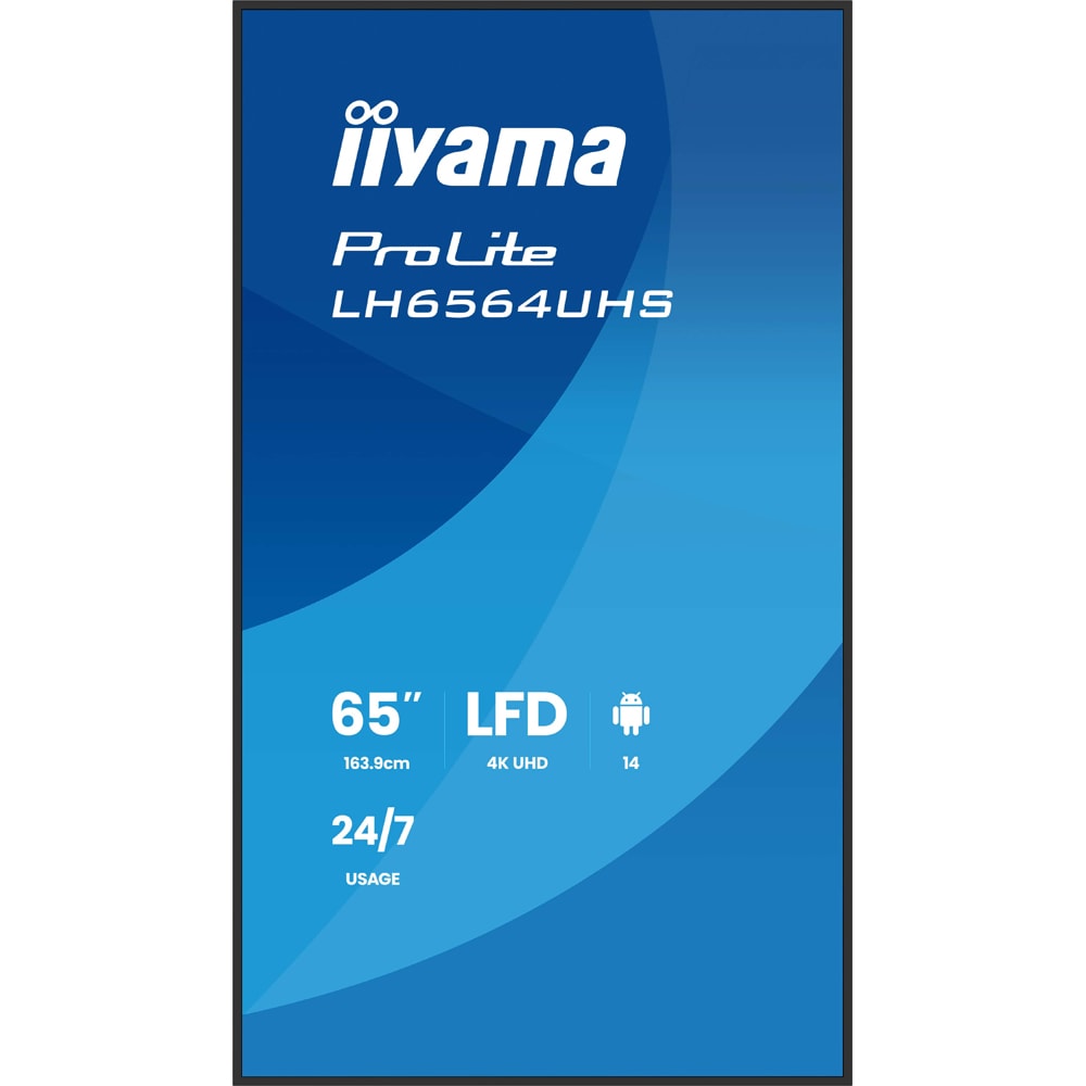 Display profesional LED VA IIYAMA ProLite LH6564UHS-B1AG, 65", 4K UHD, negru