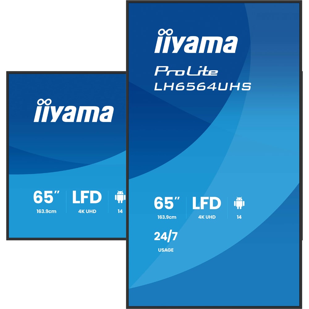 Display profesional LED VA IIYAMA ProLite LH6564UHS-B1AG, 65", 4K UHD, negru