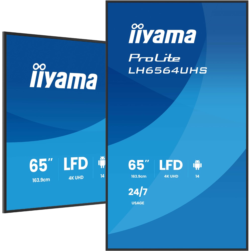 Display profesional LED VA IIYAMA ProLite LH6564UHS-B1AG, 65", 4K UHD, negru