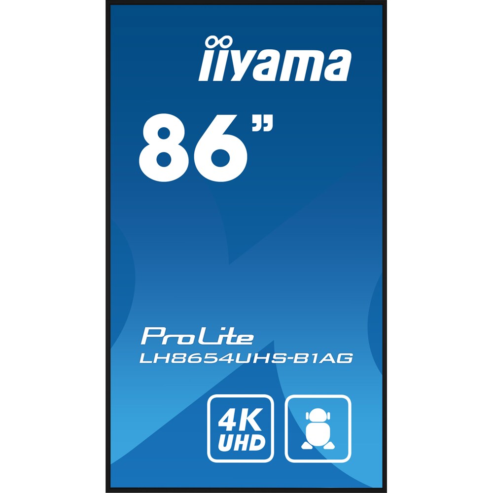Display profesional IIYAMA ProLite LH8654UHS-B1AG, 86", 4K UHD, 60Hz, negru