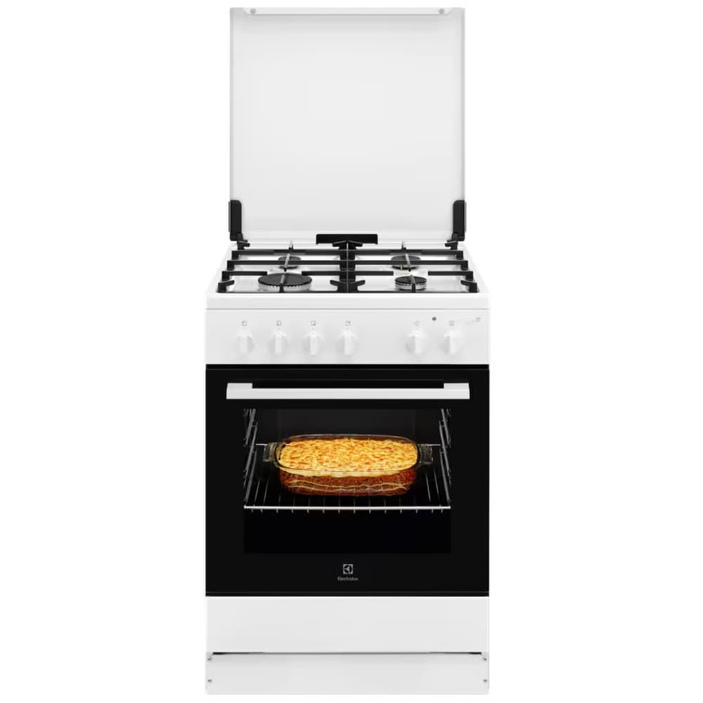 Aragaz ELECTROLUX LKG604015W, 4 arzatoare, Gaz, L 60 cm, Grill, alb