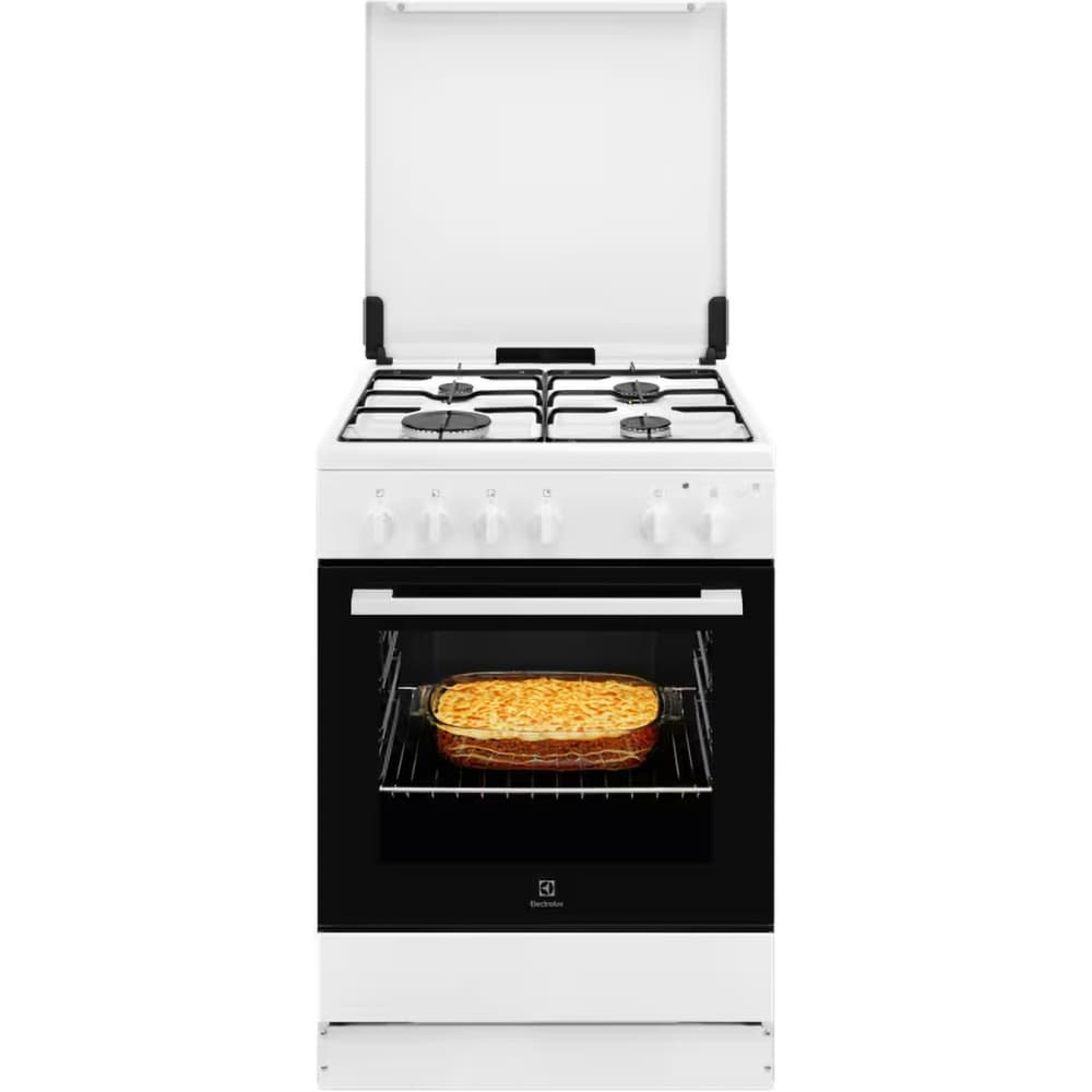 Aragaz ELECTROLUX LKG604017W, 4 arzatoare, Gaz, L 60 cm, Grill, alb