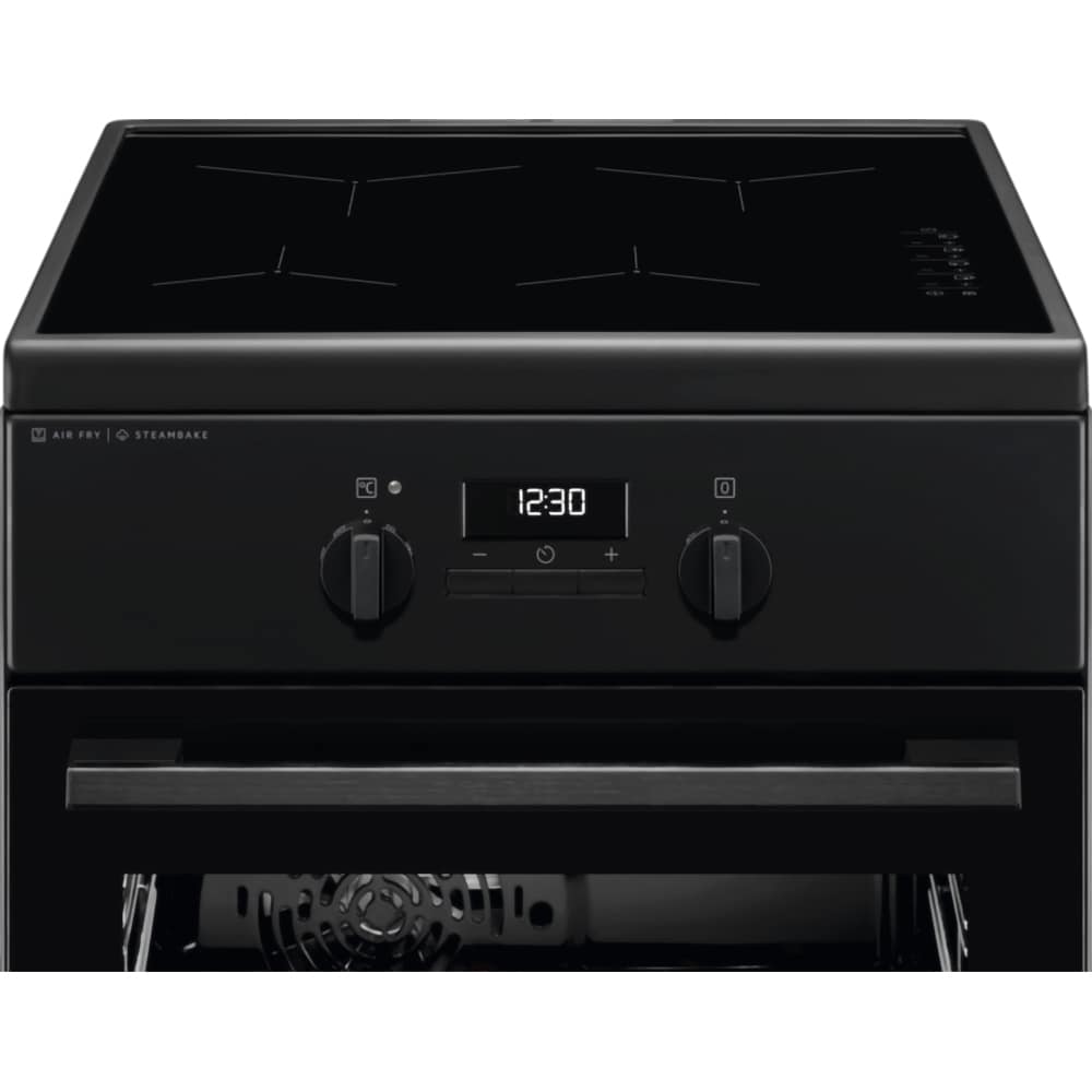 Aragaz ELECTROLUX LKI564267K, SteamBake, 4 arzatoare, Electric, L 50 cm, Grill, negru