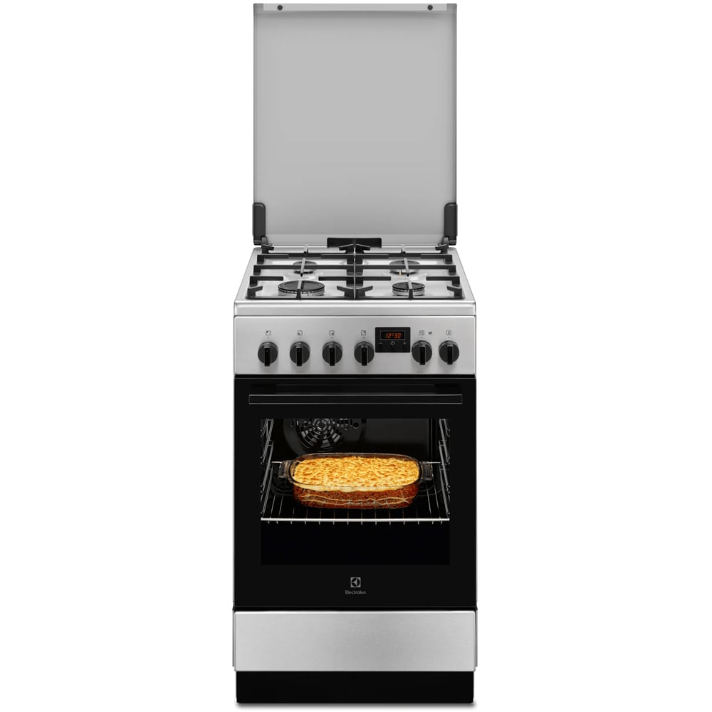 Aragaz ELECTROLUX LKK540224X, HotAir, 4 arzatoare, Gaz + Electric, L 50 cm, Grill, inox