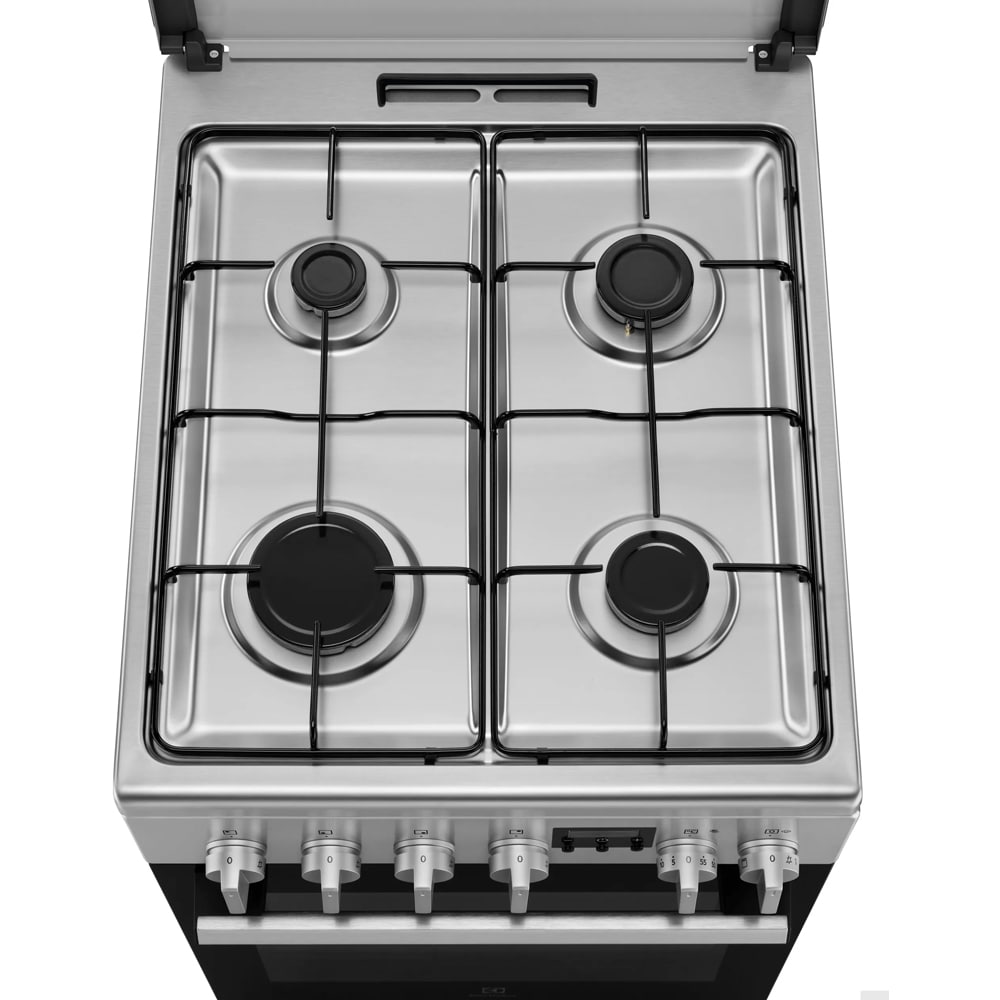 Aragaz ELECTROLUX LKK560229X, SteamBake, 4 arzatoare, Gaz + Electric, L 50 cm, Grill, inox