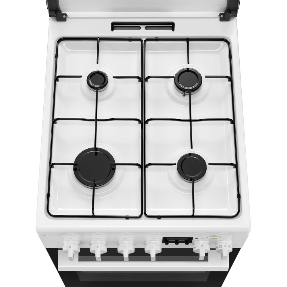 Aragaz ELECTROLUX LKK560233W, SteamBake, 4 arzatoare, Gaz + Electric, L 50 cm, Grill, alb