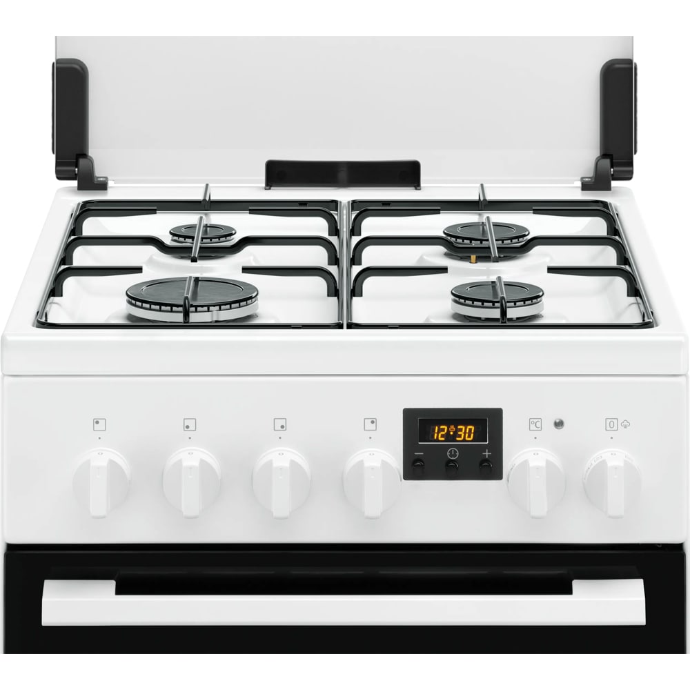 Aragaz ELECTROLUX LKK560233W, SteamBake, 4 arzatoare, Gaz + Electric, L 50 cm, Grill, alb