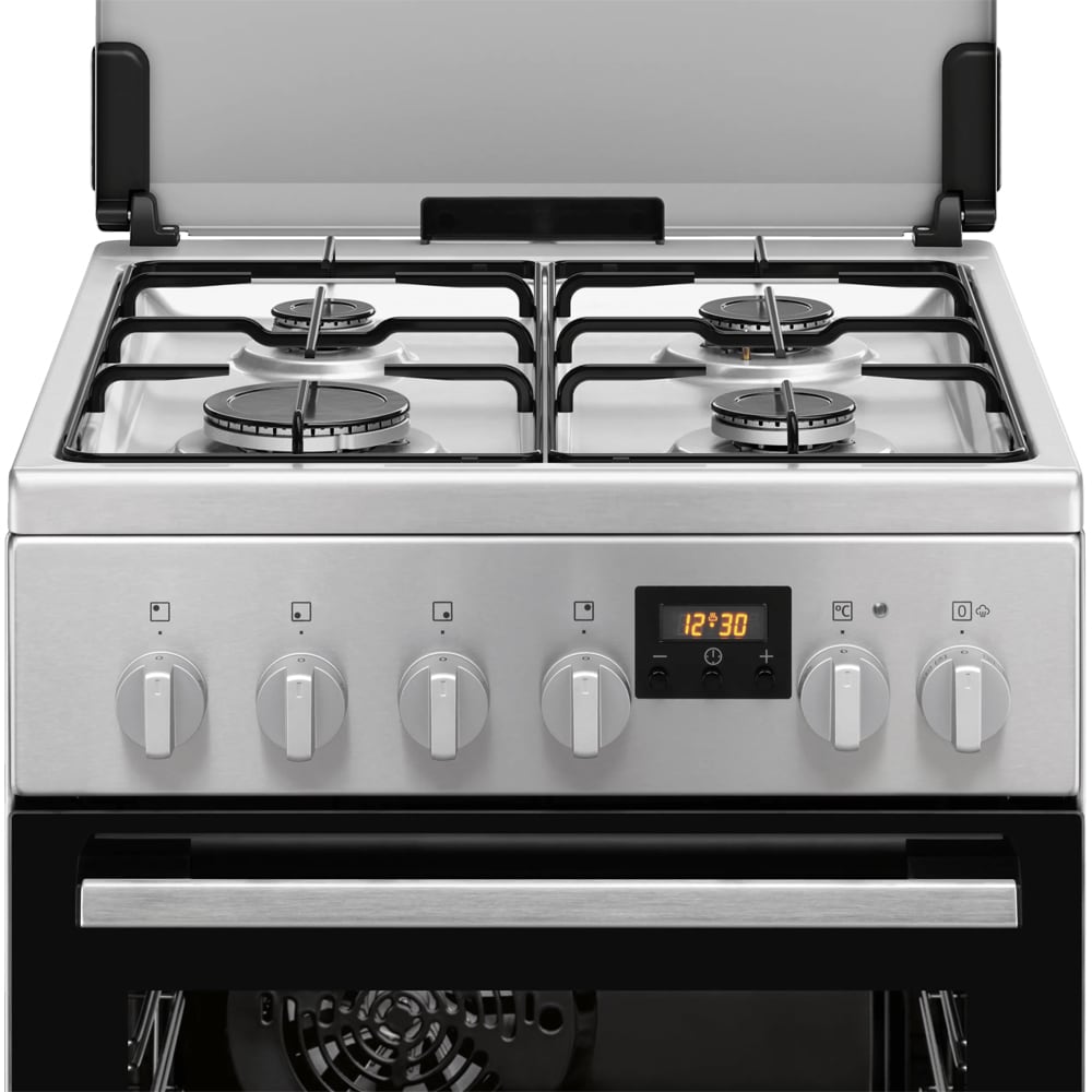 Aragaz ELECTROLUX LKK564223X, SteamBake, 4 arzatoare, Gaz + Electric, L 50 cm, Grill, inox