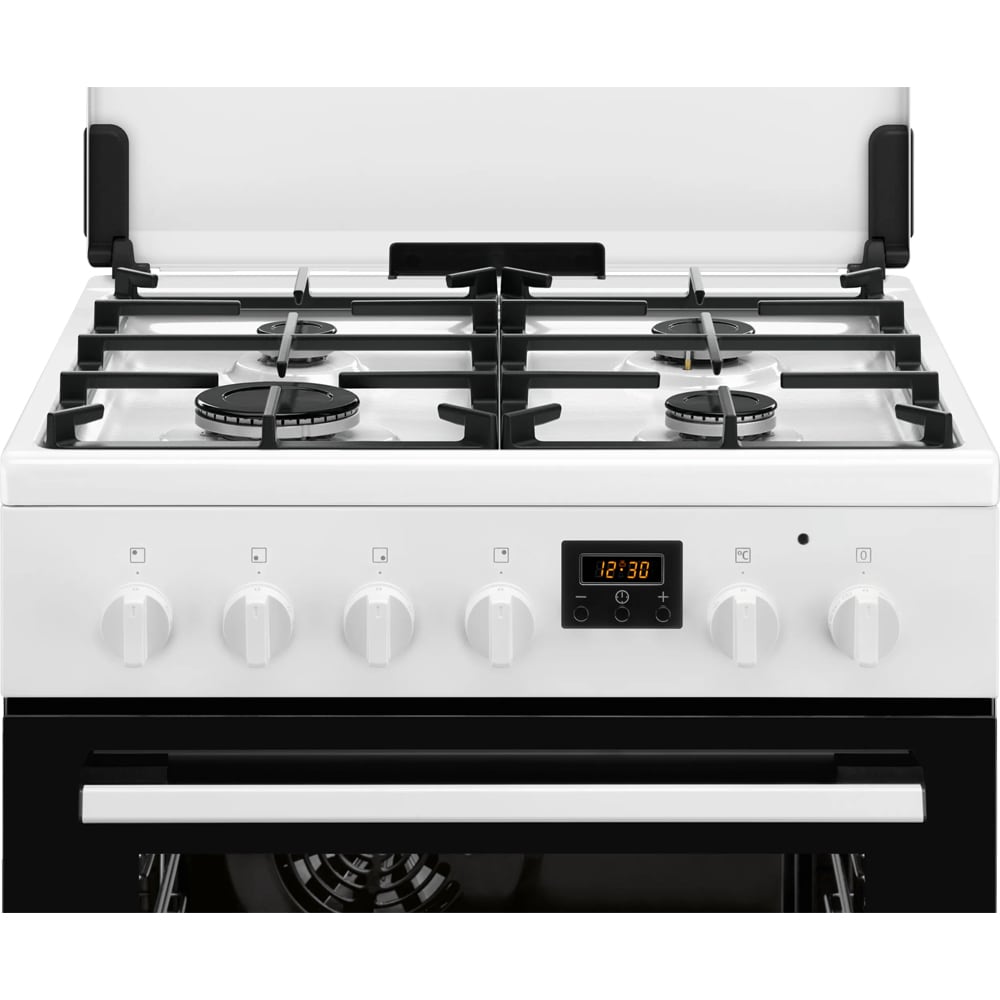 Aragaz ELECTROLUX LKK660225W, HotAir, 4 arzatoare, Gaz + Electric, L 60 cm, Grill, alb