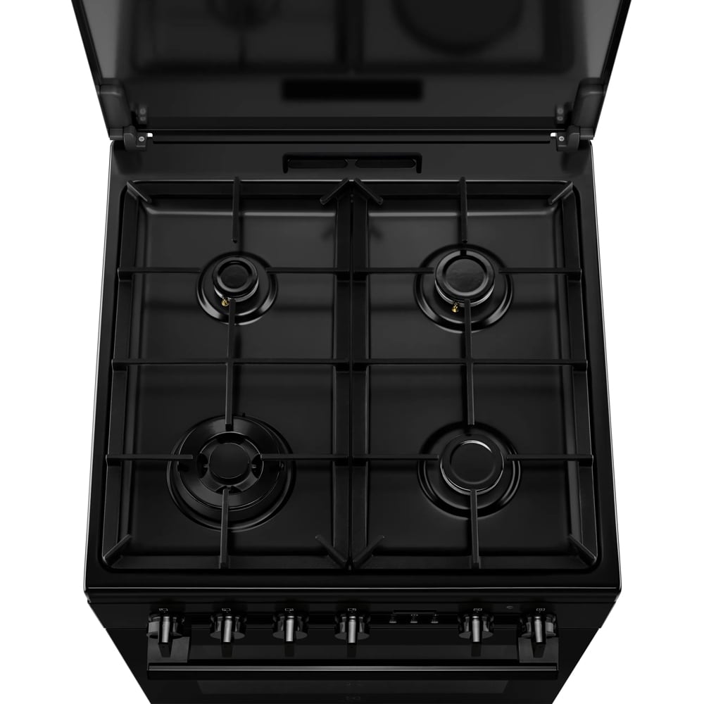 Aragaz ELECTROLUX LKK664222K, SteamBake, 4 arzatoare, Gaz + Electric, L 60 cm, Grill, negru