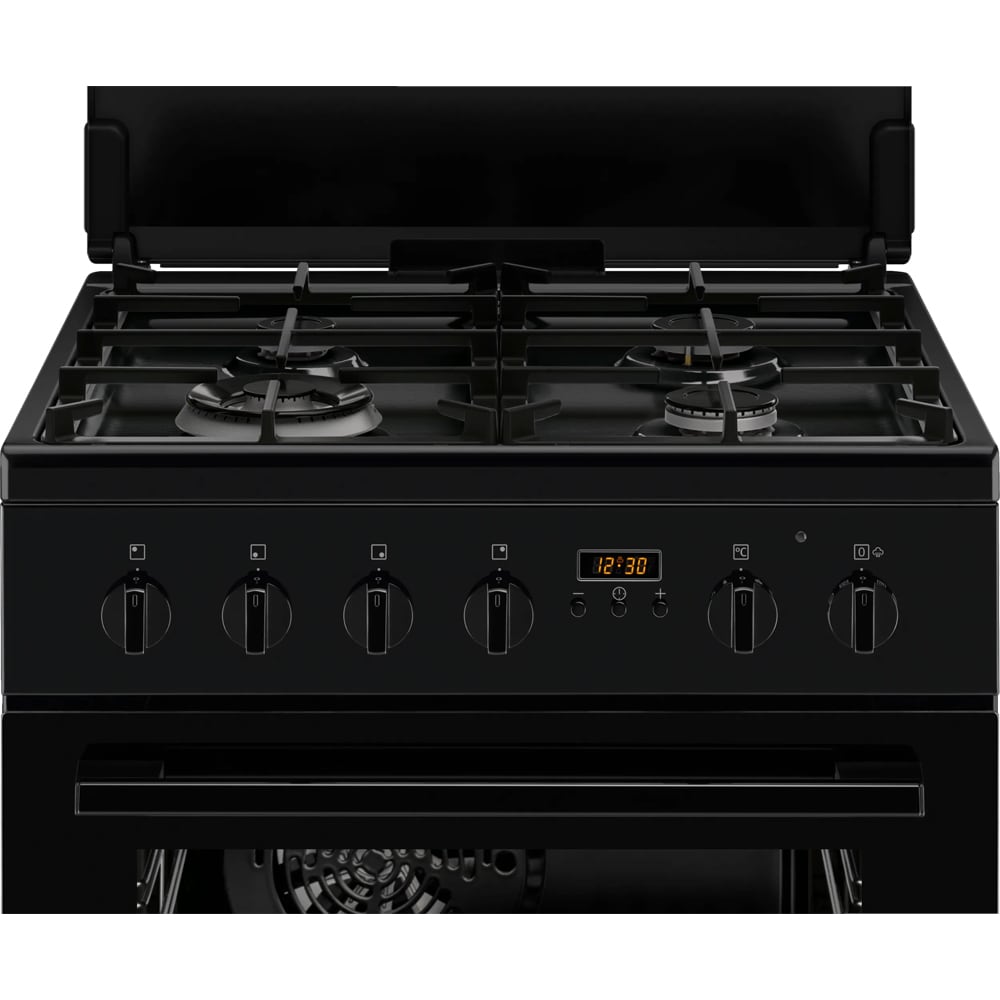 Aragaz ELECTROLUX LKK664222K, SteamBake, 4 arzatoare, Gaz + Electric, L 60 cm, Grill, negru