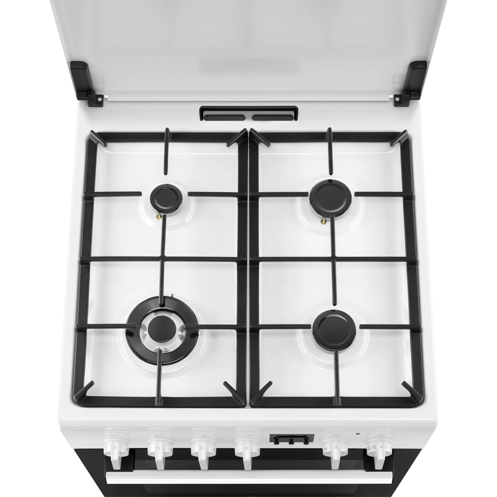 Aragaz ELECTROLUX LKK664222W, SteamBake, 4 arzatoare, Gaz + Electric, L 60 cm, Grill, alb