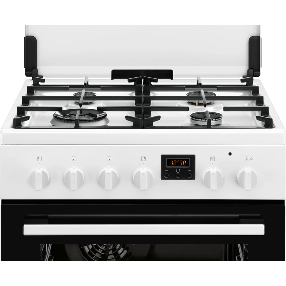 Aragaz ELECTROLUX LKK664222W, SteamBake, 4 arzatoare, Gaz + Electric, L 60 cm, Grill, alb